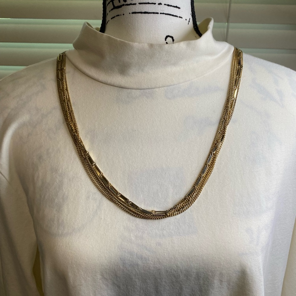 Kramer Vintage Goldtone layered chain necklace